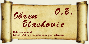 Obren Blašković vizit kartica
